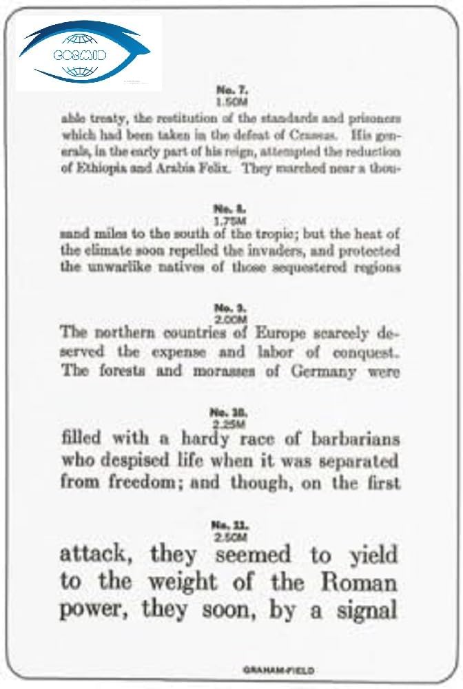Cosmid Jaeger Reading and Test-Type Plastic Chart: 4 3/4" x 7" - Image 2